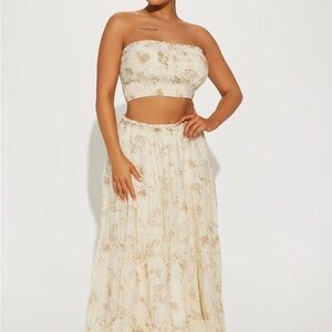 Embrace It Skirt Set - Mocha/combo